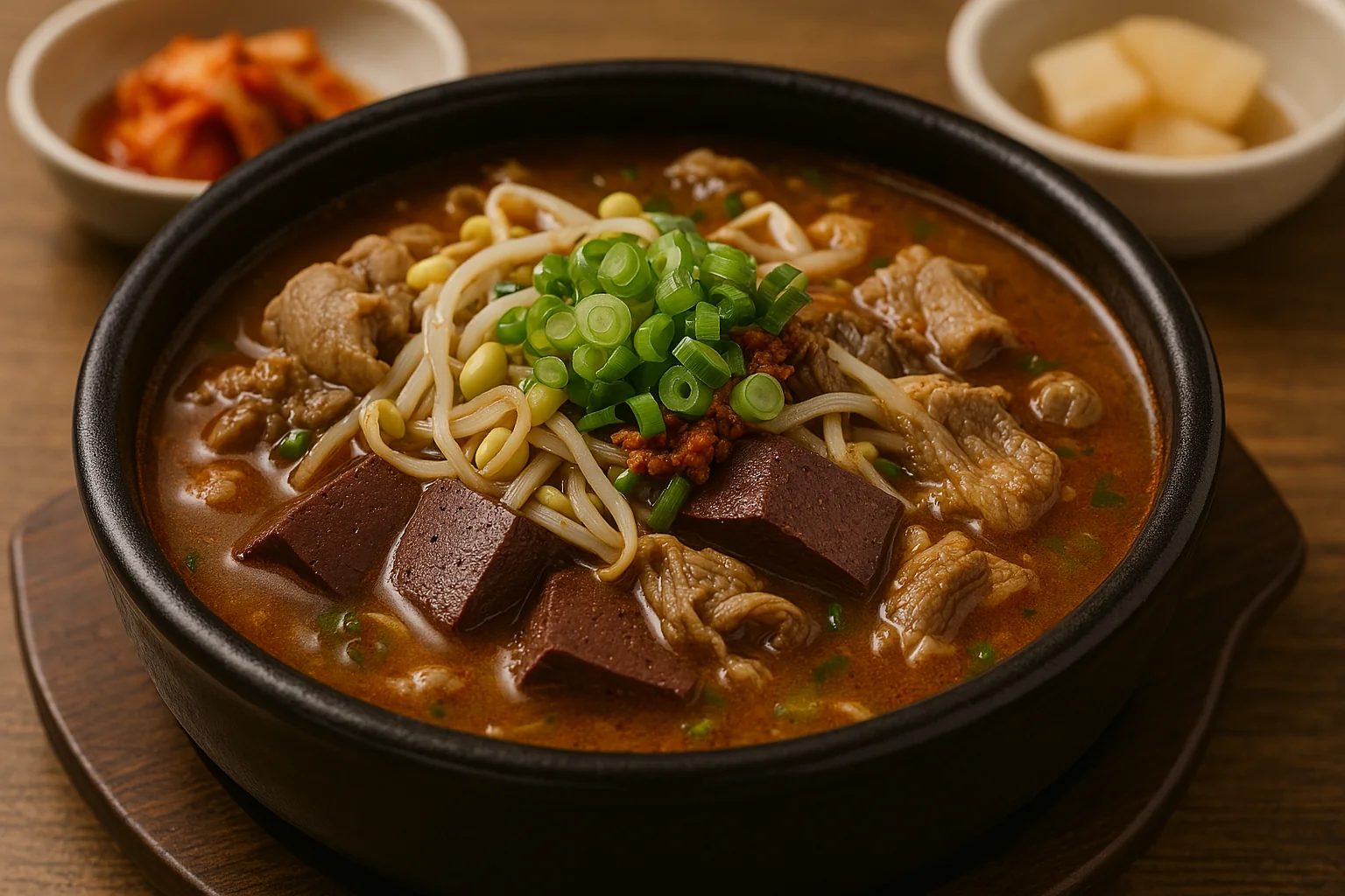ヘジャンクック - 鮮魚と内臓が入った韓国の伝統的なヘジャン料理で鉄分とたんぱく質が豊富
