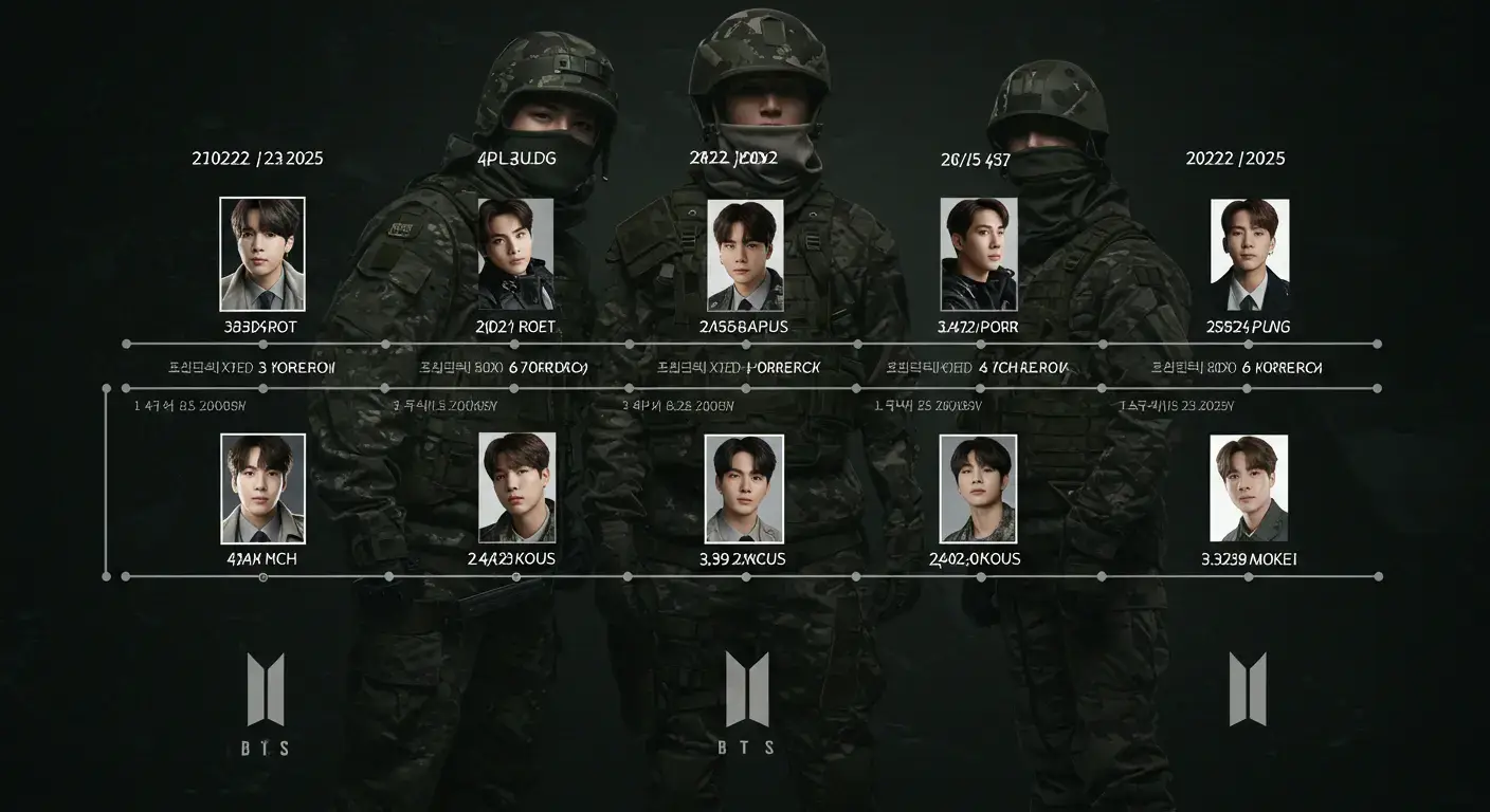 BTS 멤버들의 군 복무 타임라인과 전역 일정