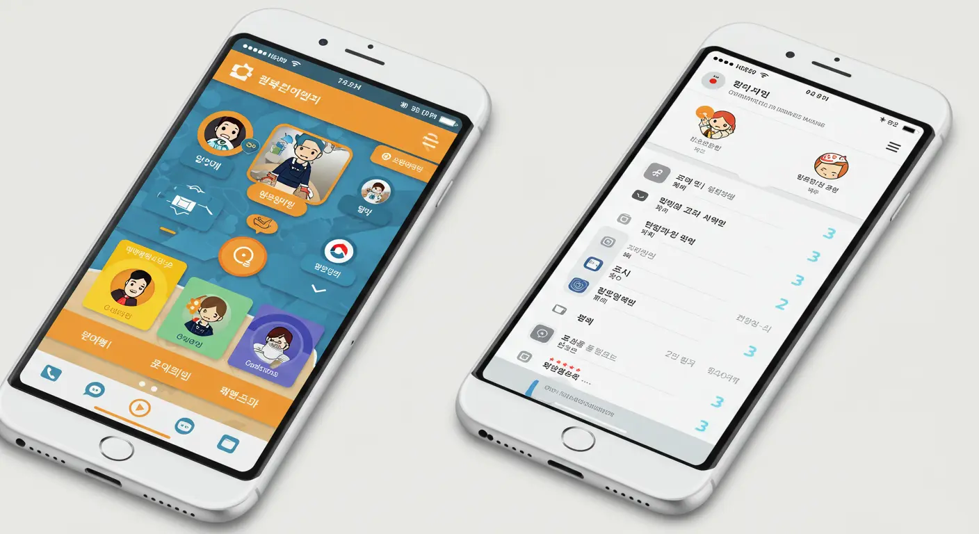 Layar perbandingan metode pembelajaran bahasa Korea Duolingo dan TTMIK