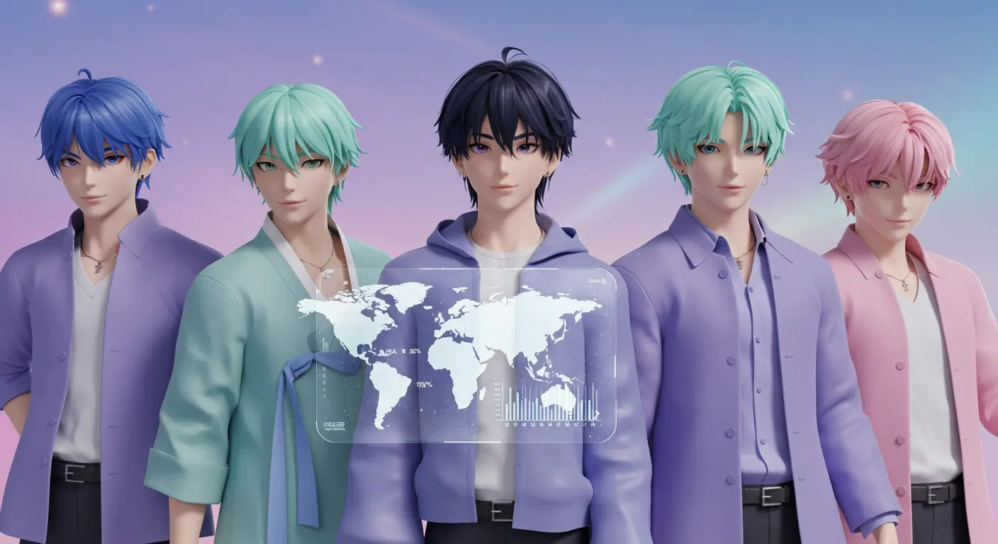 Global data visualization of Saja Boys character preferences by region
