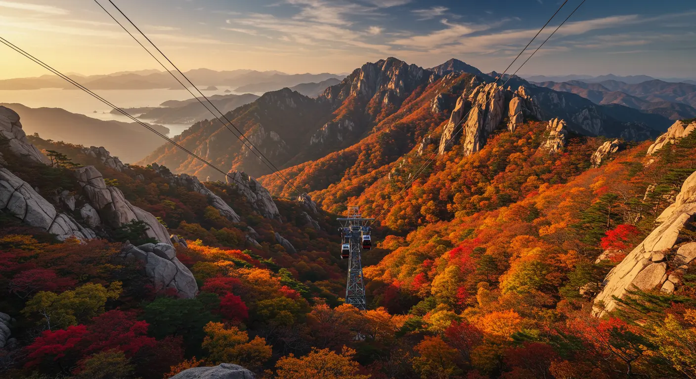 설악산 권금성에서 바라본 가을 단풍의 장관