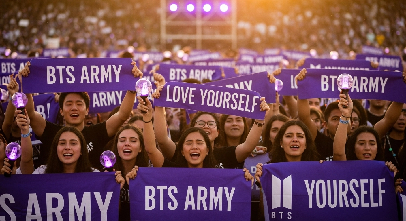 Global ARMY fans waiting for BTS comeback with banners and light sticks