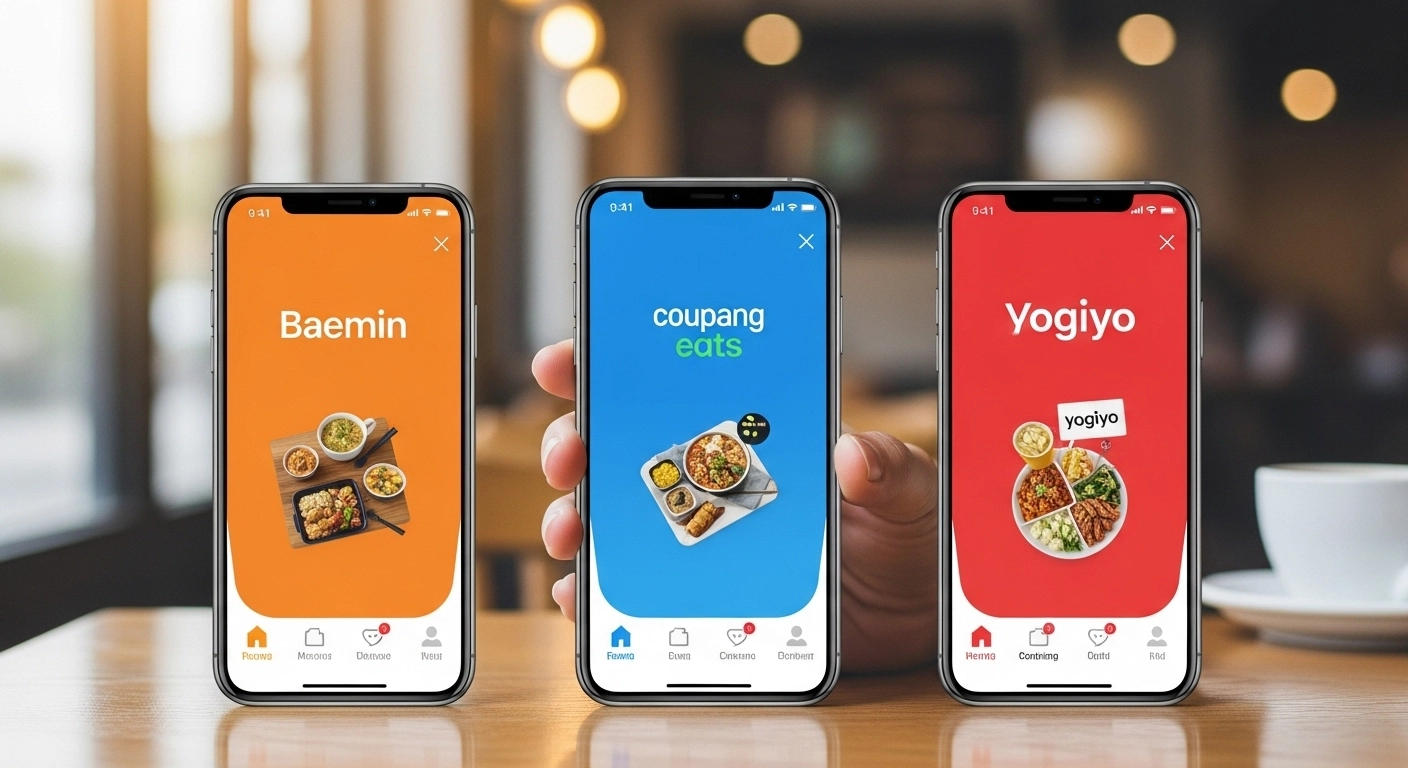 배달의민족 쿠팡이츠 요기요 앱 화면 비교